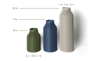 Stria Pampas Vase set size chart
