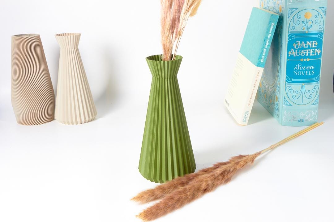 LOTUS DRESS Vase - Book Shelf Floral Decor | Unique Home Accent | Best Holiday Gifts for Her | Birthday & Christmas Present | 3D printed