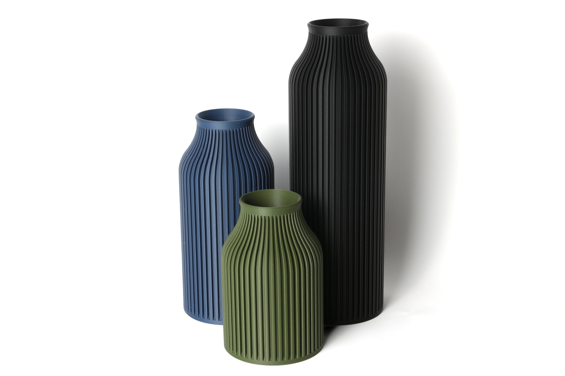 Stria Pampas Vase Set - 5, 7, 8 inch tall